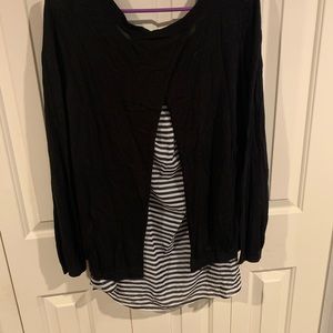 Torrid Open Back Sweater with Chiffon Stripes